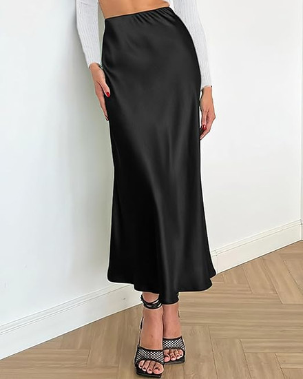 Amazon Black Satin Skirt