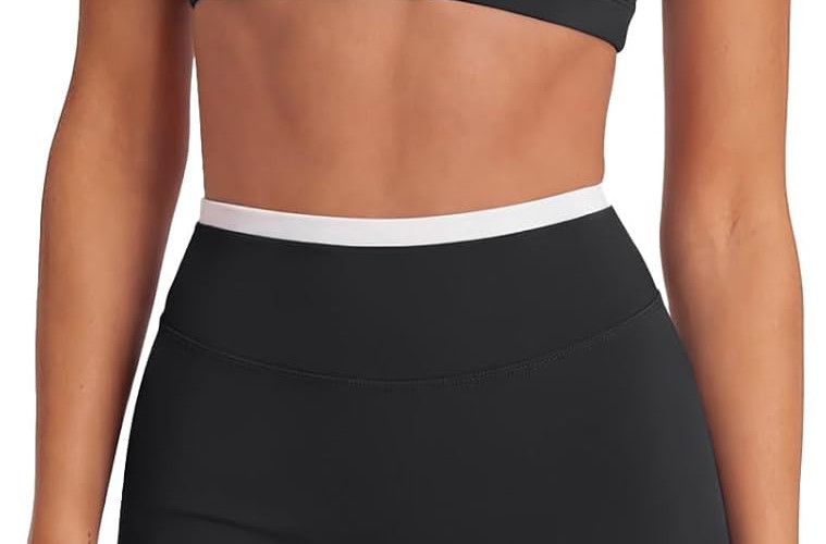 Black with White Layer Detail Workout Set