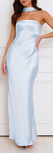 Elegant Backless Halter Maxi
