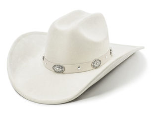 White Cowgirl hat with silver detailing