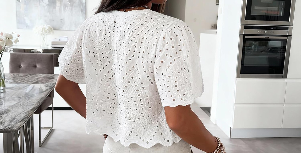 Amazon White Eyelet Blouse