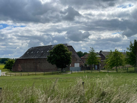 The farm complex of Gemioncourt, viewed from the northwest.