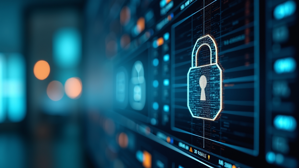 Close-up view of a digital security lock on a monitor