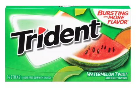 Trident Refreshing Watermelon Twist Sugar Free Gum, 14 Sticks