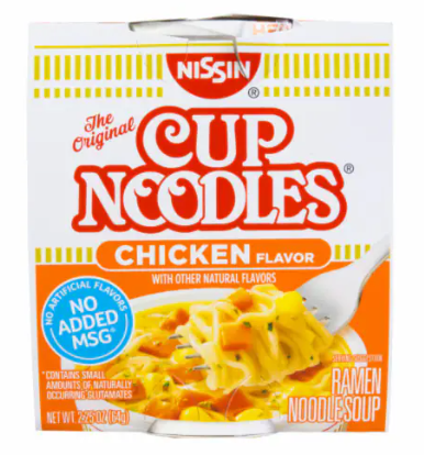 Nissin Cup Noodles Soup Chicken Flavor, 2.25 oz