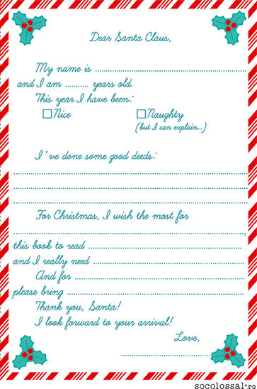 Christmas Freebie: Letter to Santa Claus