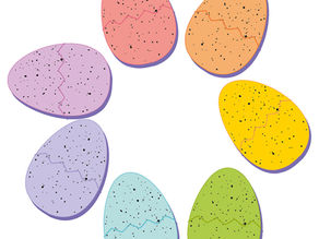 cracked colorful pastel easter eggs