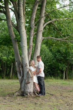 Horse engagement session in Niagara featuring a couple celebrating six years together.
