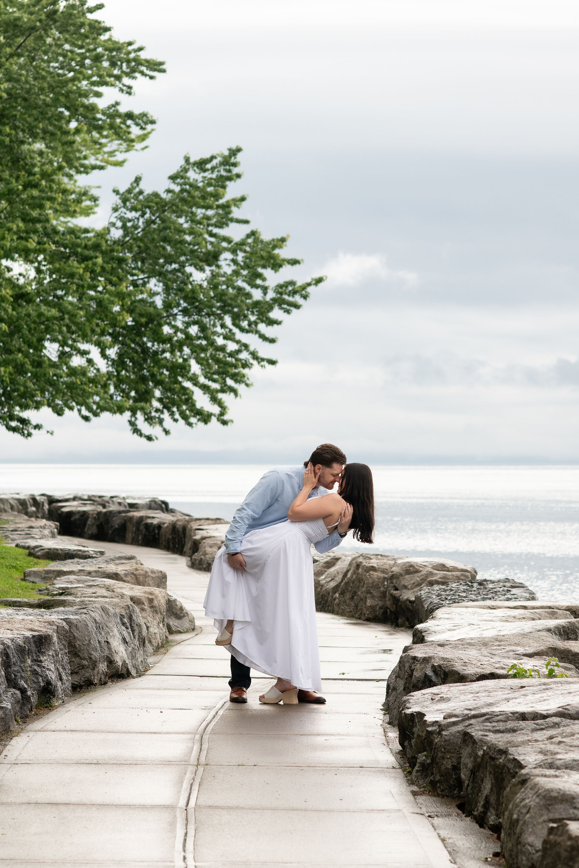 Rainy day proposal photography session in Niagara-on-the-Lake, Ontario.