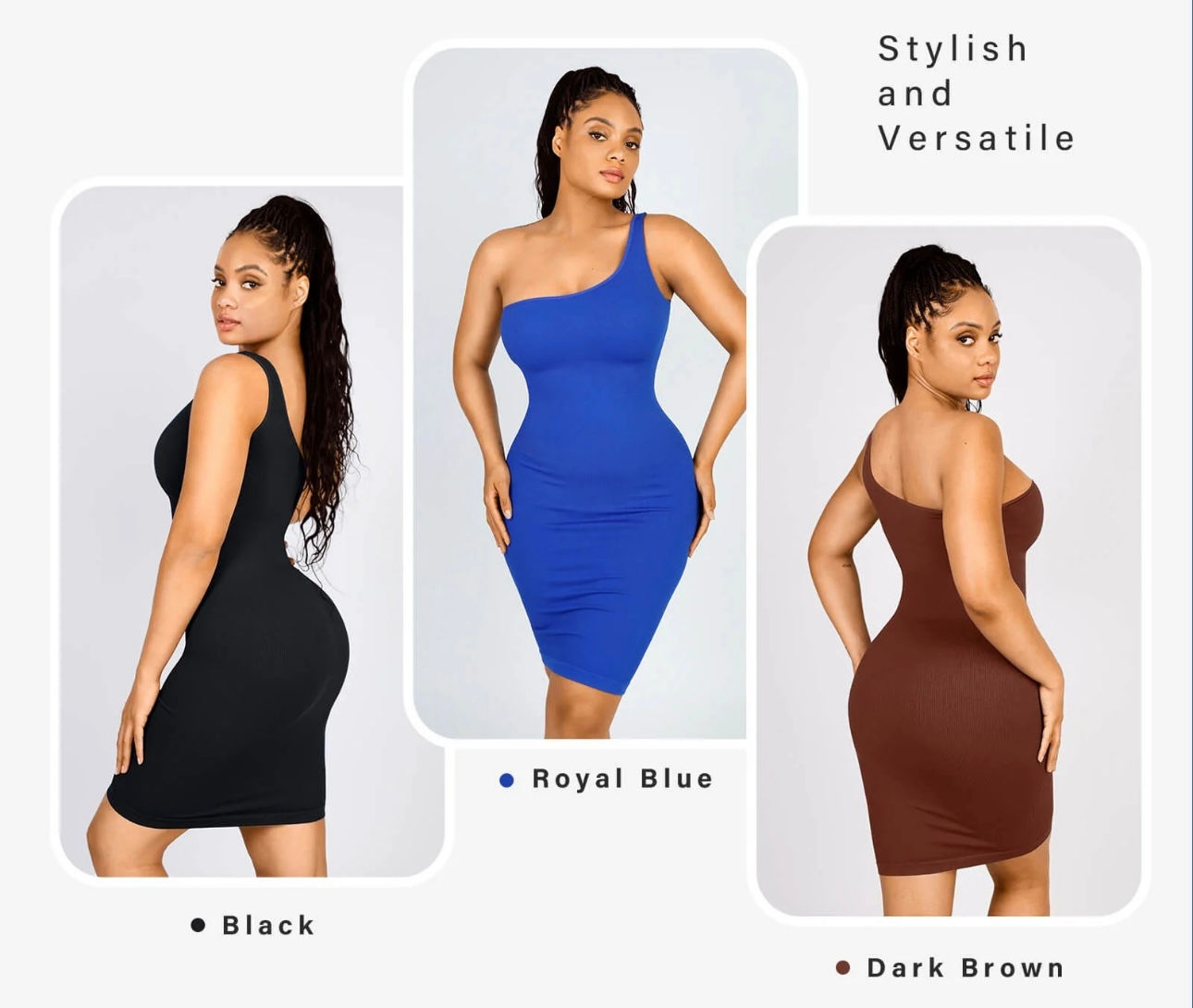 One Shoulder Snatched Body Shape Wear Dress Mid Length  