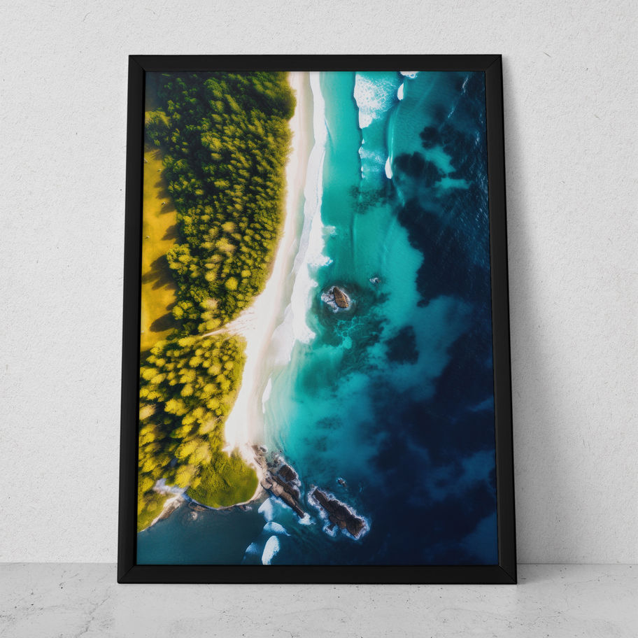 Quadro Praia A20 - detalhe da textura da tela