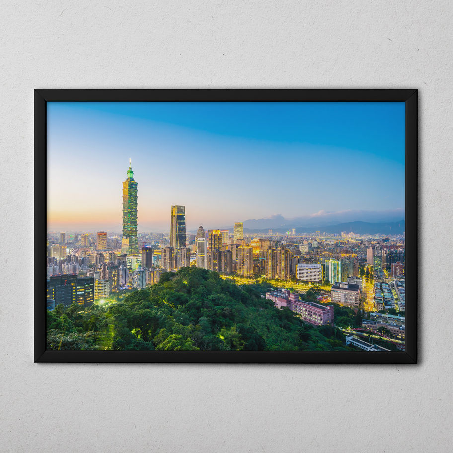 Quadro Cidade 083 - composição completa em ambiente decorado