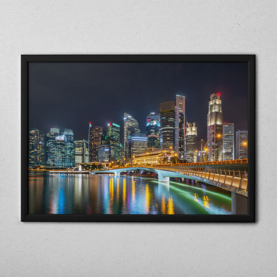 Quadro Cidade 032 - composição completa em ambiente decorado