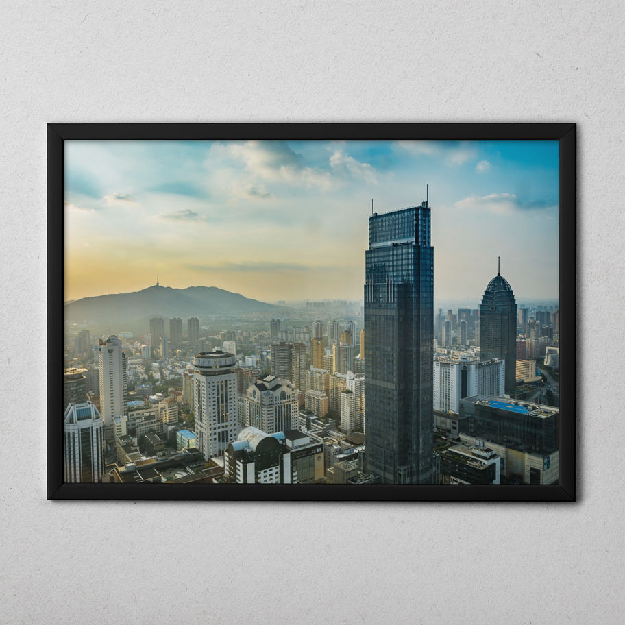 Quadro Cidade 092 - composição completa em ambiente decorado