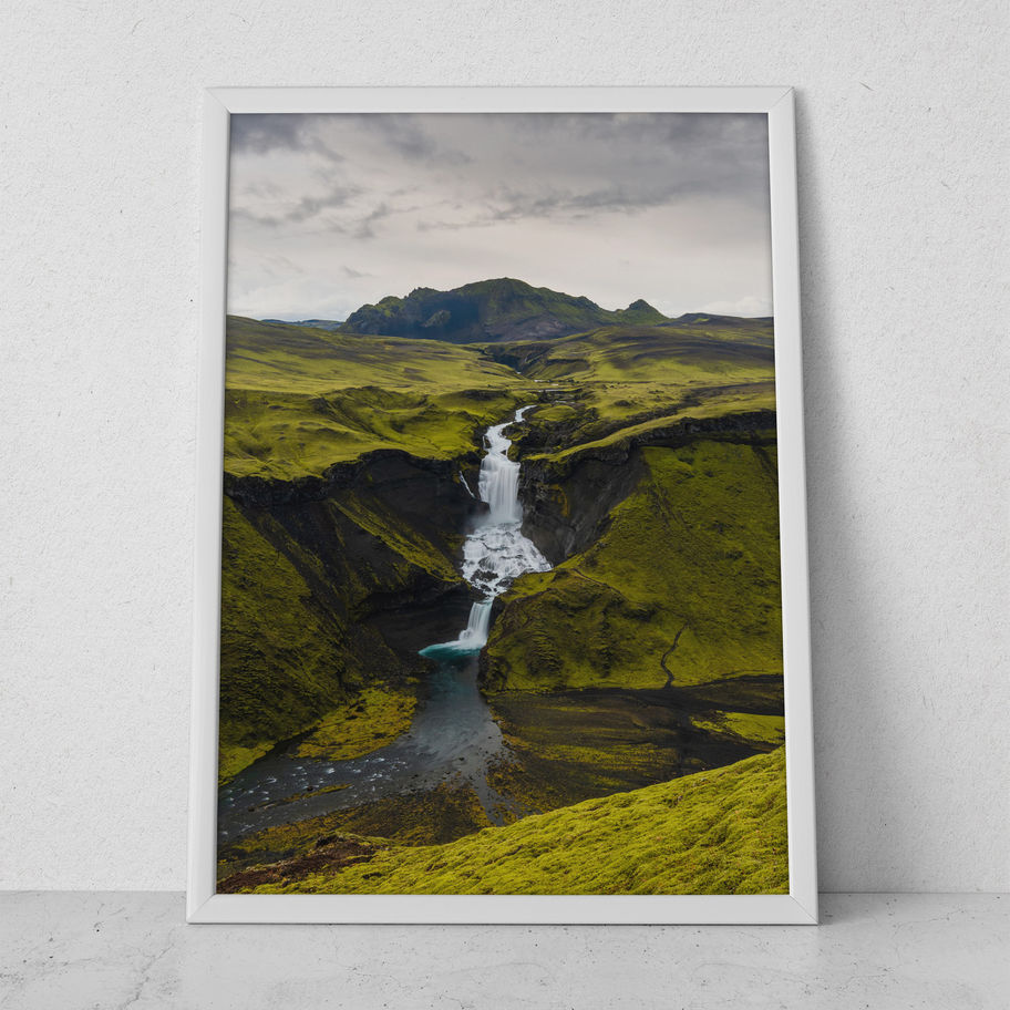 Quadro Cachoeira 106 - composição completa em ambiente decorado