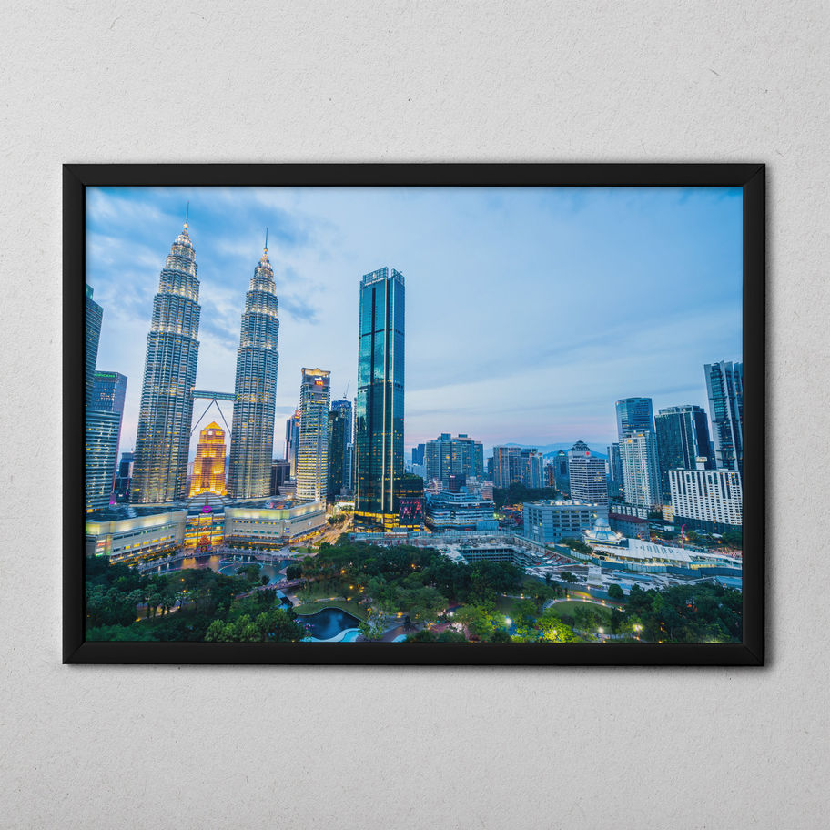 Quadro Cidade 073 - composição completa em ambiente decorado