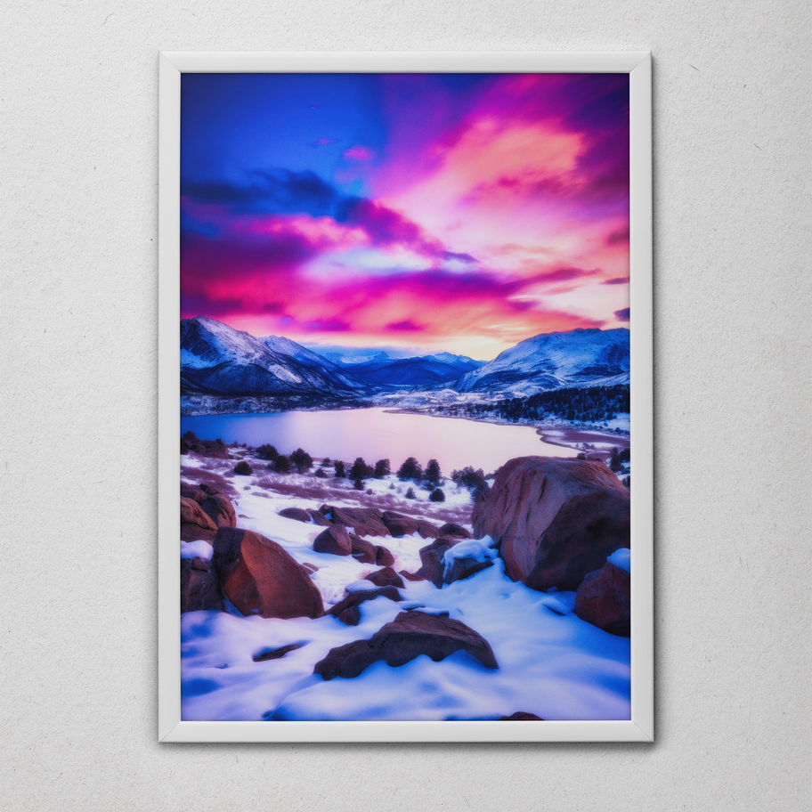 Quadro Inverno na Neve 25 - composição completa em ambiente decorado