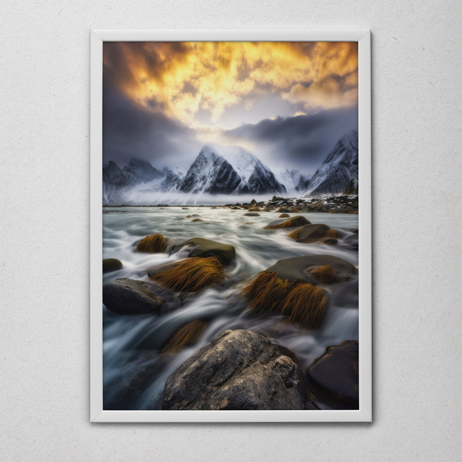 Quadro Inverno na Neve 18 - composição completa em ambiente decorado