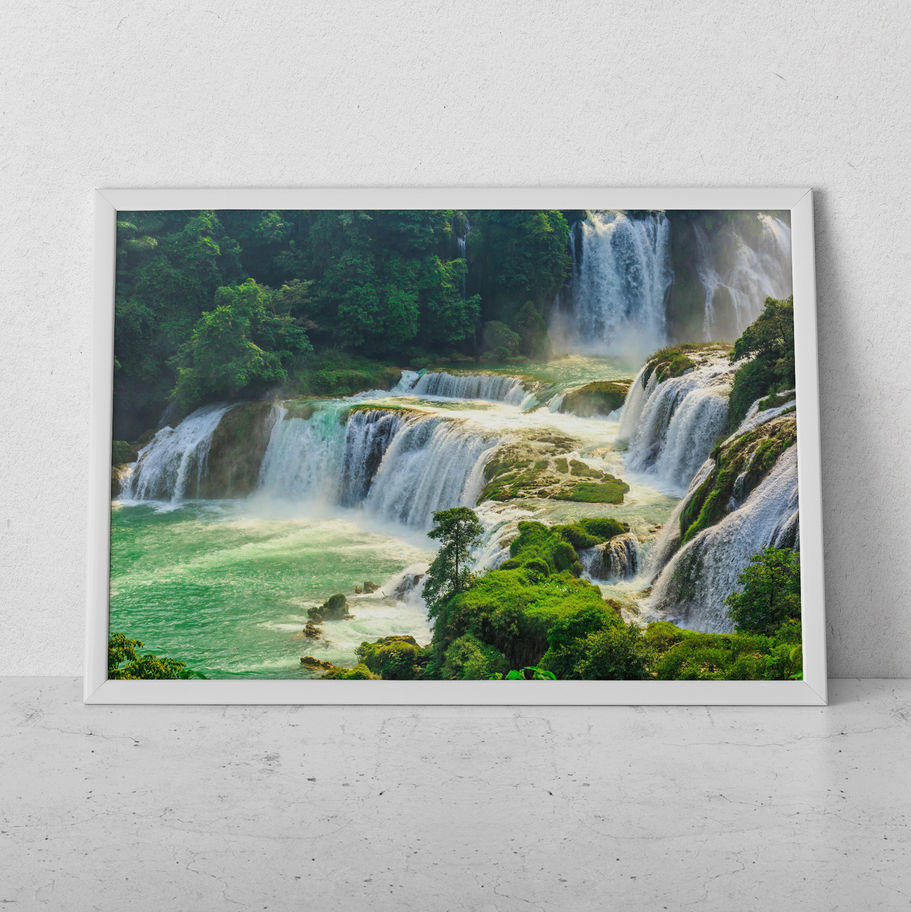 Quadro Cachoeira 116 - composição completa em ambiente decorado