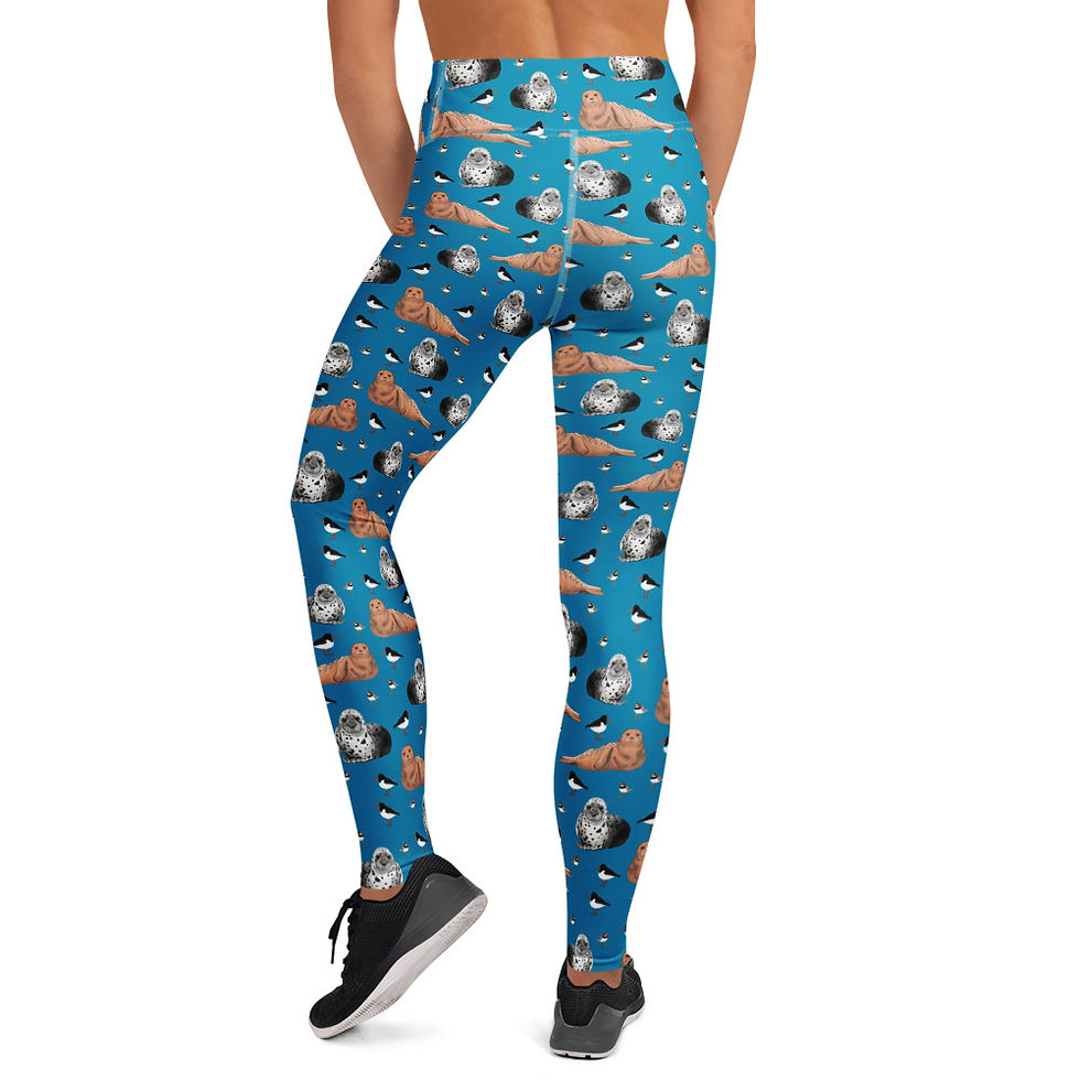 Thumbnail: Blue Seal & Bird Yoga Leggings