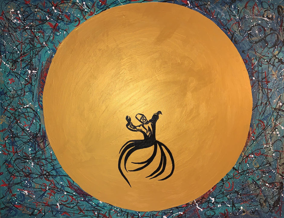 picture, artwork, paintings, derwisch, dervish, gold abstract, colours, jackson pollock, nice, beautiful