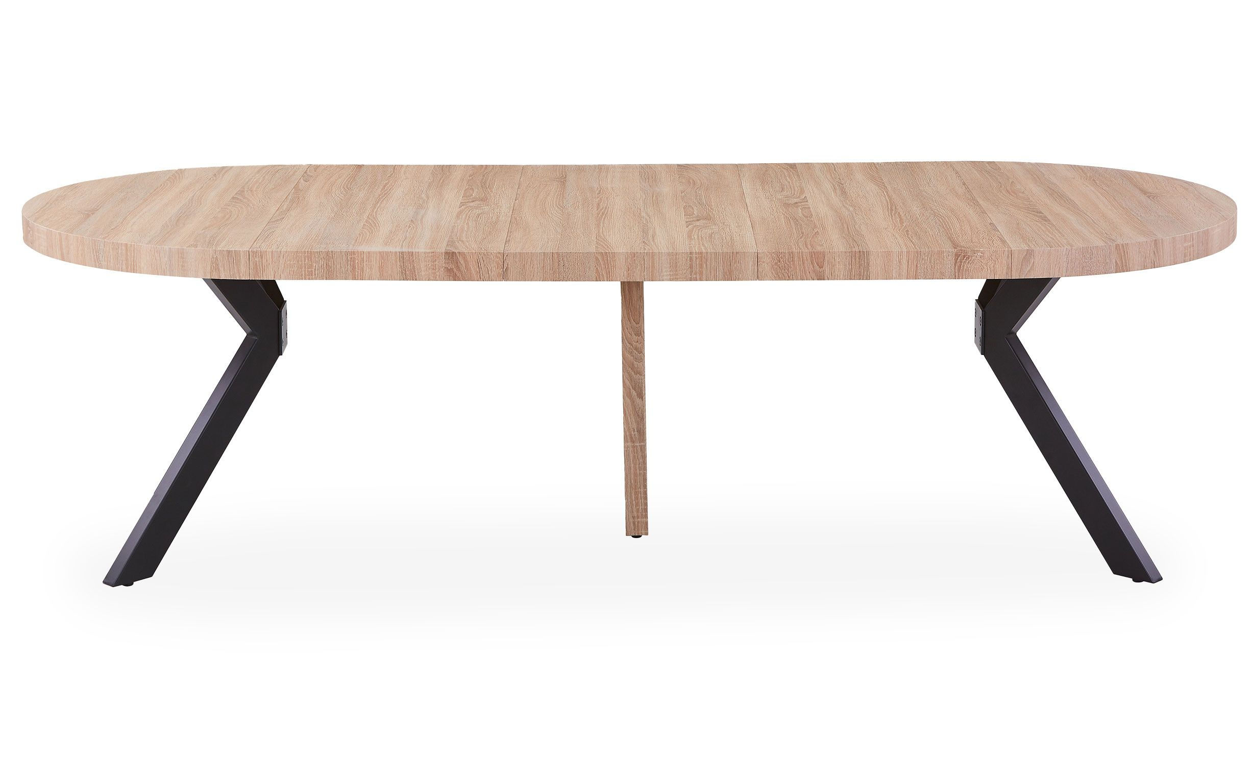 Table ronde extensible Myriade Noir et Chêne Clair
