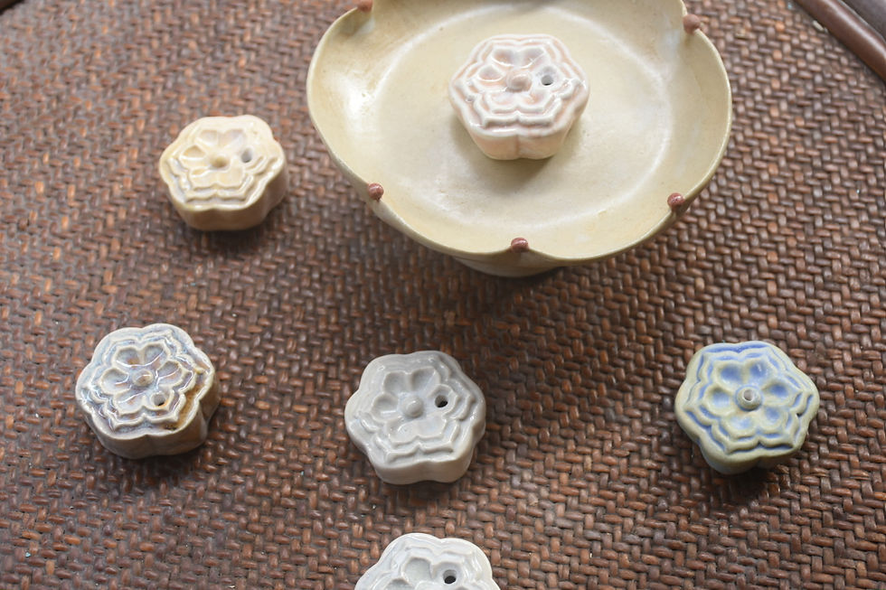 月圓線香座 - 雪花