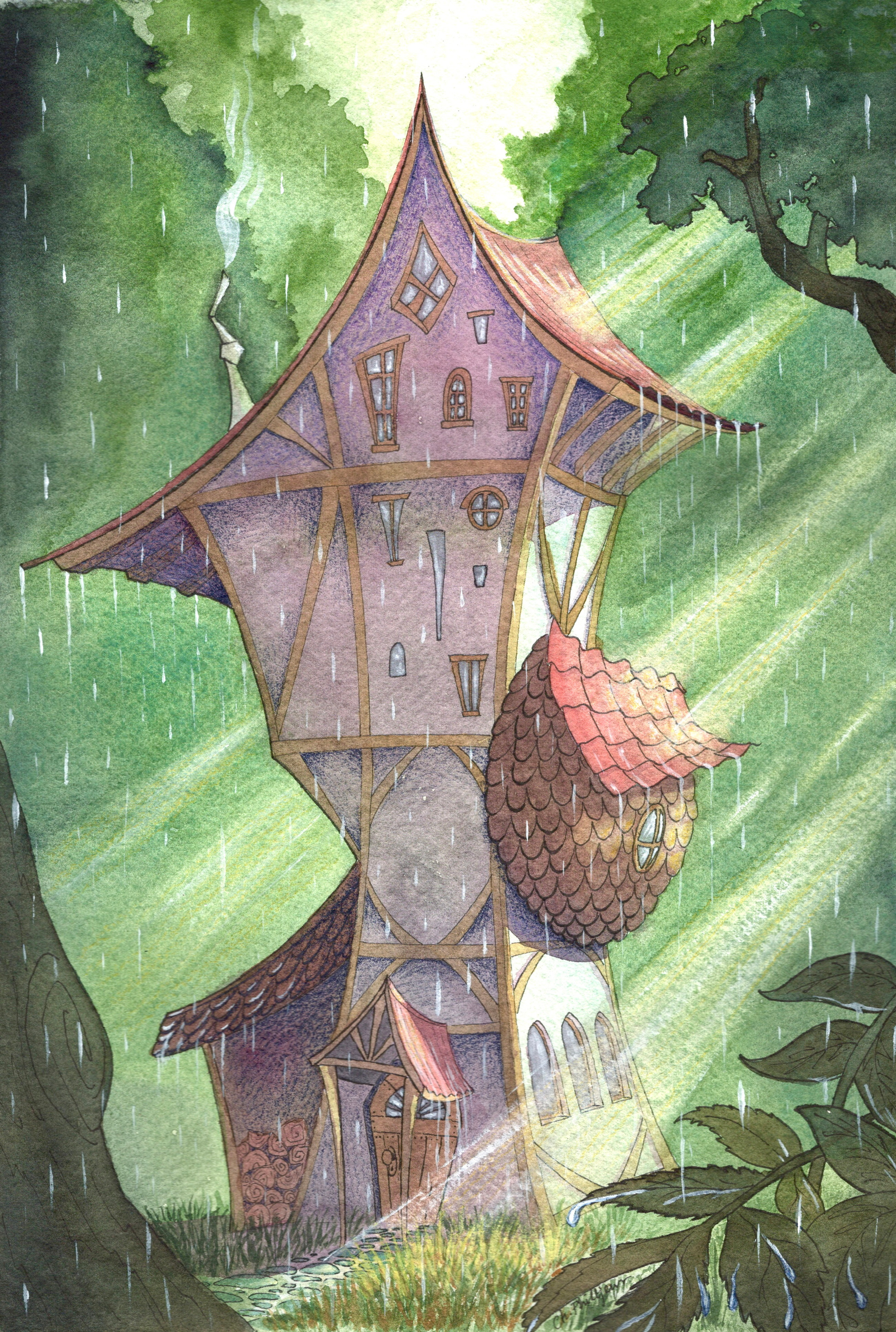 Spring shower art print 