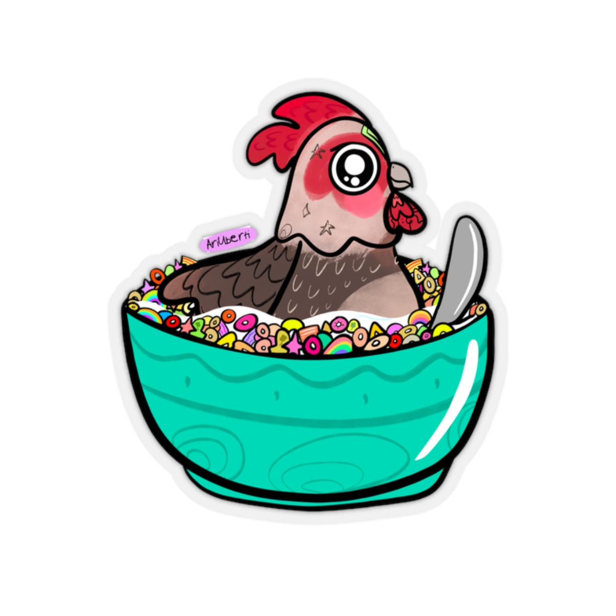 Cereal bowl sticker