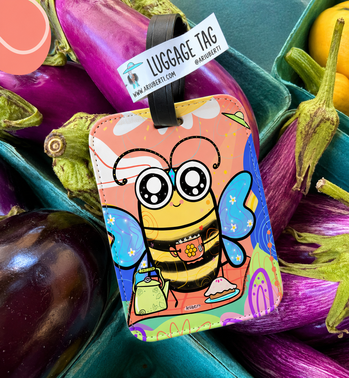 Tea bee Luggage tag or card holder