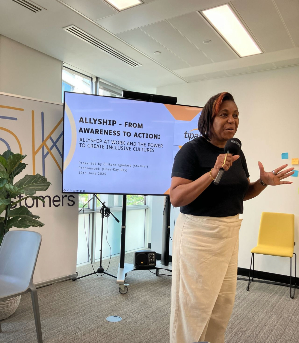 Chikere Igbokwe facilitating an allyship session