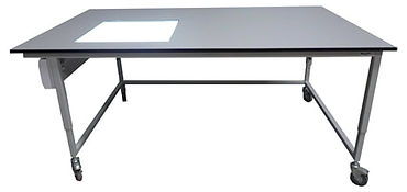Bespoke Adjustable Height Workbench with light box