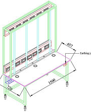AutoCAD drawing of lab table design