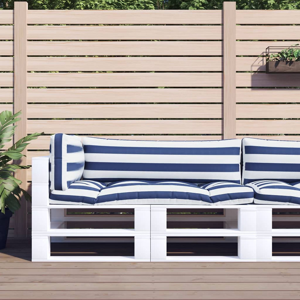 Palletkussens 3 st ruitpatroon oxford stof