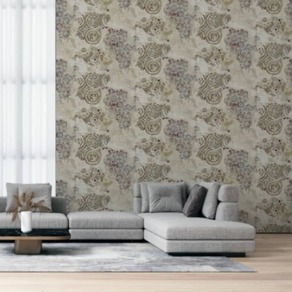 Zero Behang Etnic Circles zandkleurig