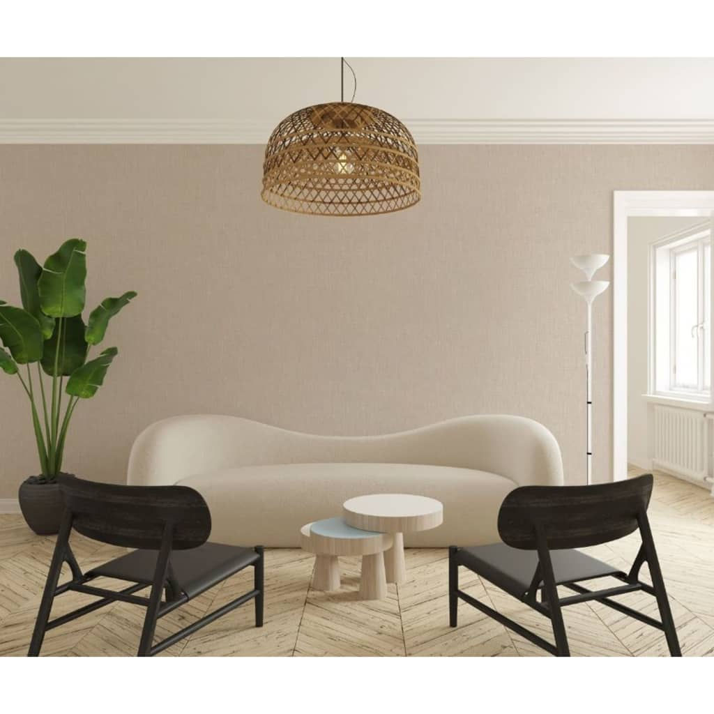 Noordwand Behang Botanica Linnen Look donkerbeige en zandkleurig