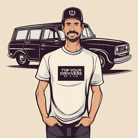 Uber Driver with tip your drivers t-shirt.