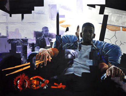 Stoic Tom Mead artist painting artwork glitch portraiture