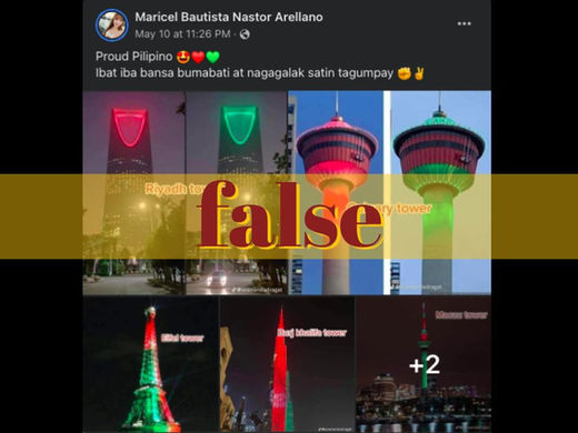 Post falsely claims light shows for Marcos-Duterte win