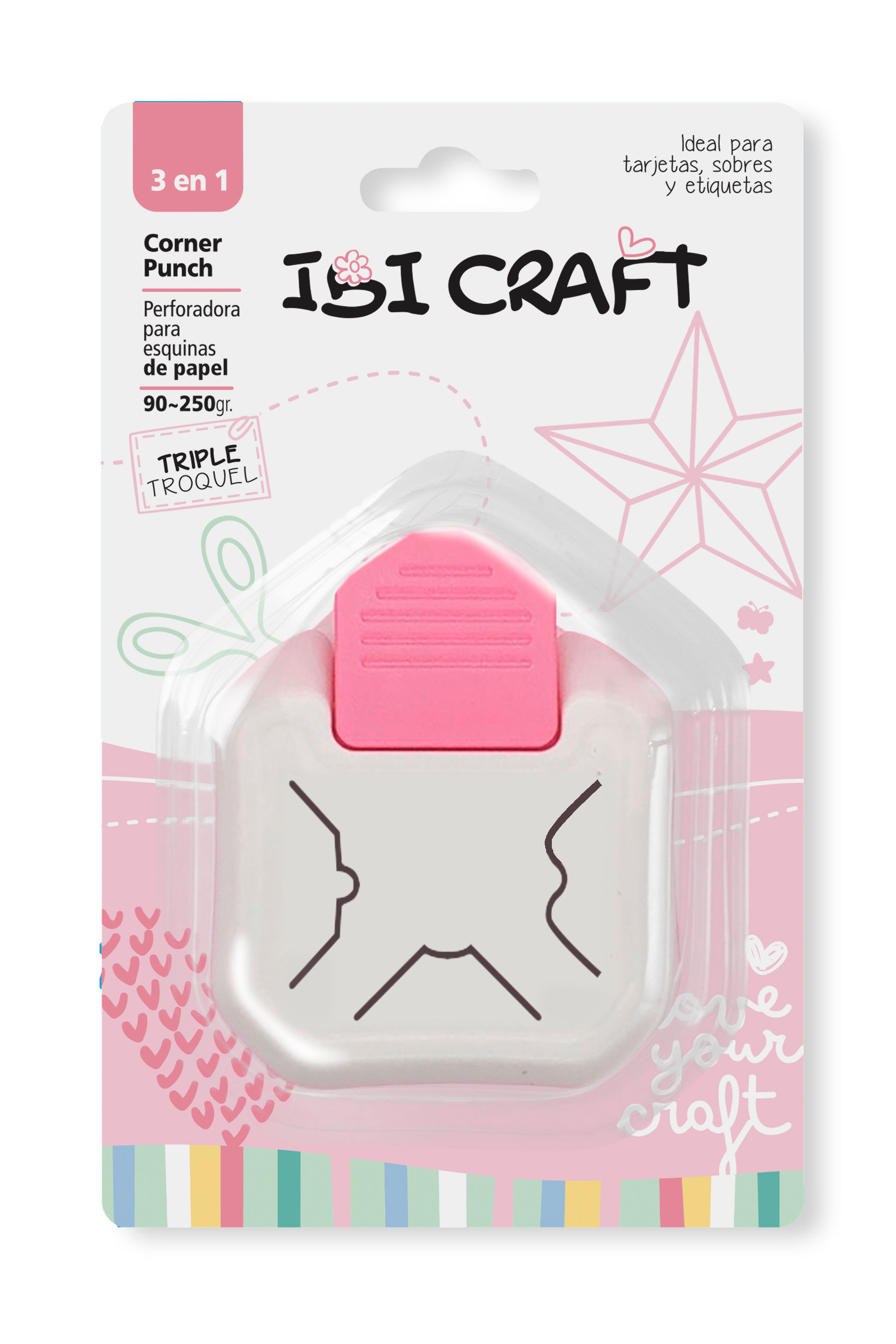 Perforadora de esquinas 3 cortes ESQUINAS DECORATIVO Ibi Craft