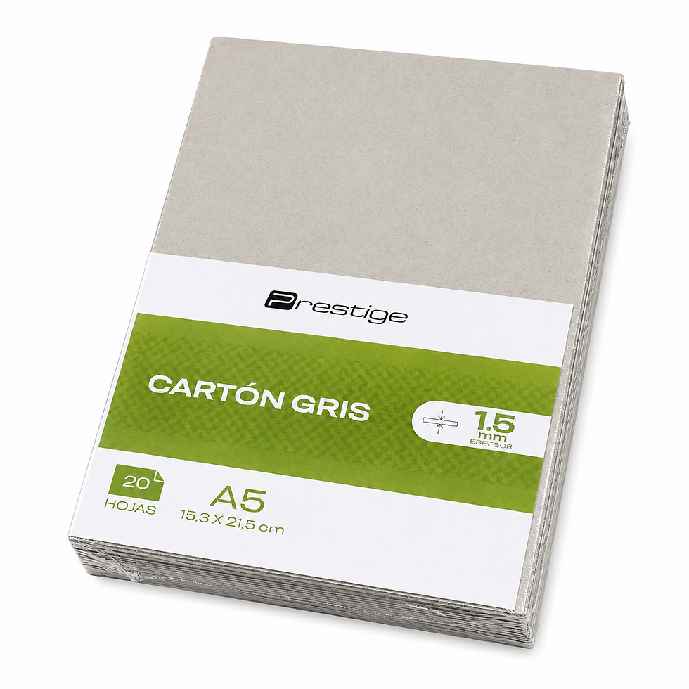 Carton gris 1,5mm Prestige A5 (15,3 x 21,5cm) x20 laminas