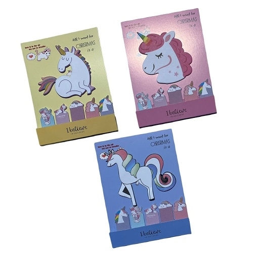 Pack banderitas adhesivas y block unicornios o postres