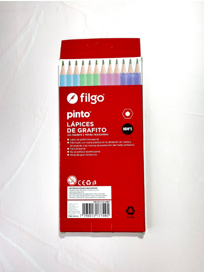 Miniatura: Lápices de Grafito HB Nº2 Pinto FILGO PASTE vista trasera