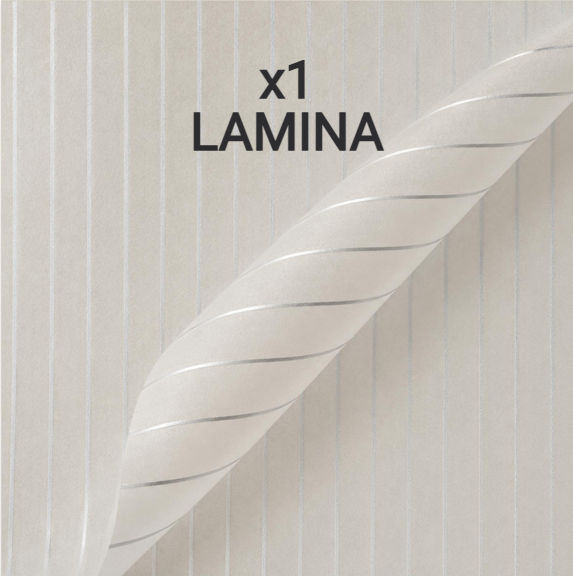 Papel COREANO ESMERILADO CON LINEAS PLATA (1 lamina de 57x57cm)