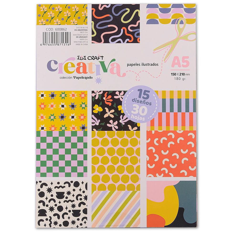 block de cartulinas ilustradas creativa 15x20cm 30 hojas de 180gr