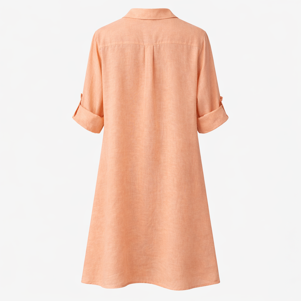 Drift Shirt Dress in Sunset Orange