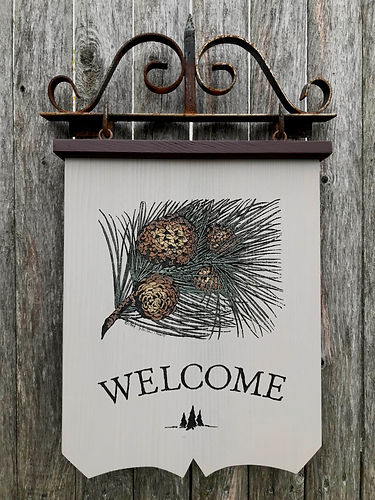 Large Sign laser engraved Pine Bough