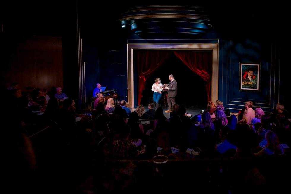 Magician Mark James Performing on the Harry Blackstone Cabaret Stage at the Chicago Magic Lounge