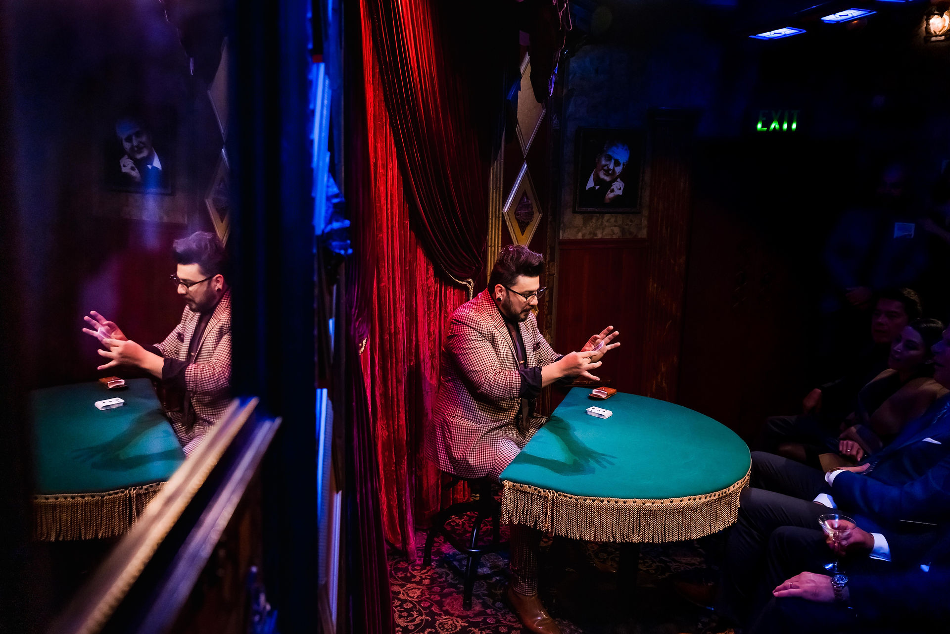 Luis Carreon performing at the Hollywood Magic Castle photographed by James Murphy for Trainman Photography