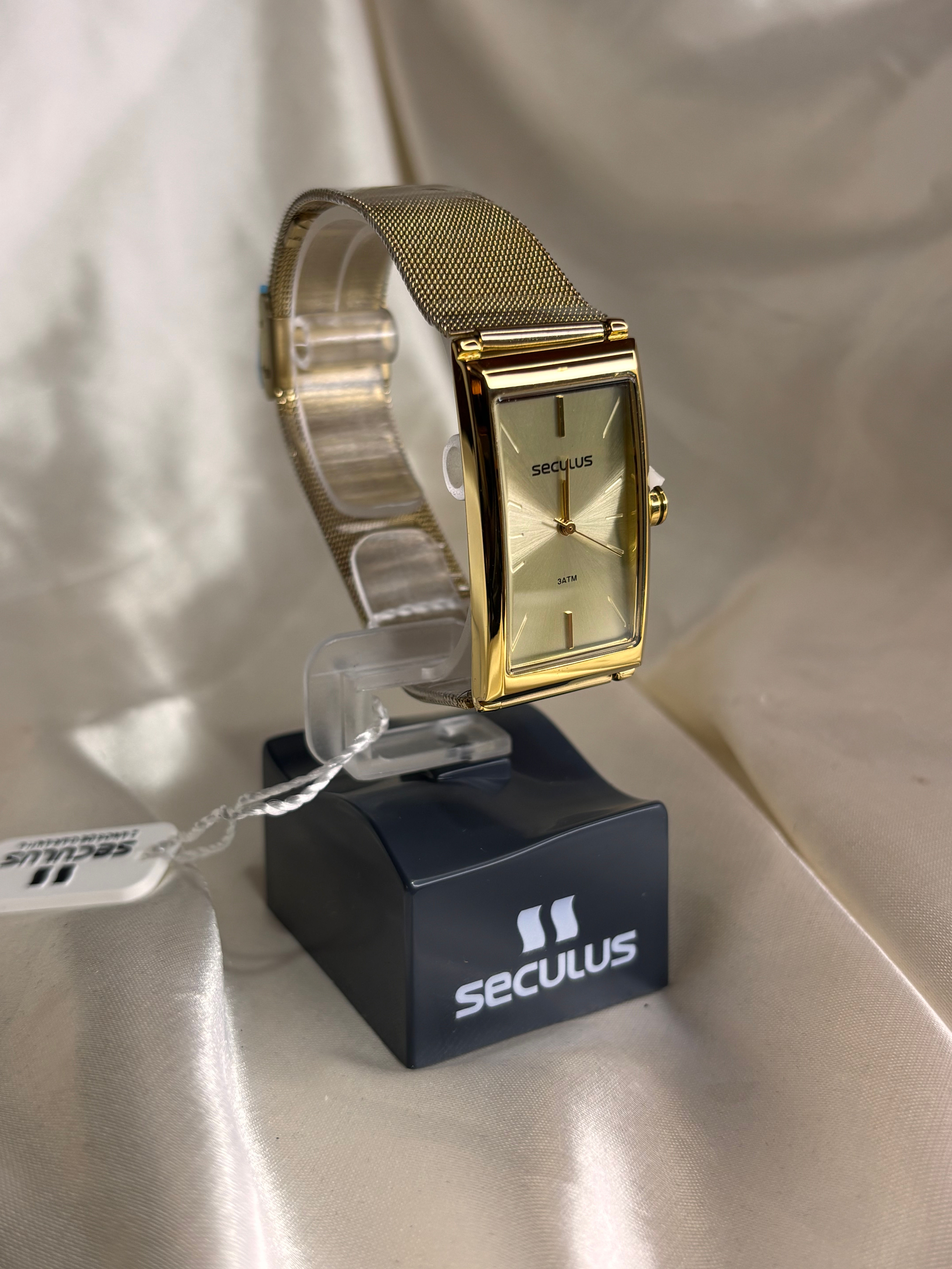 Relógio Seculus Feminino – Elegância delicada com design retangular